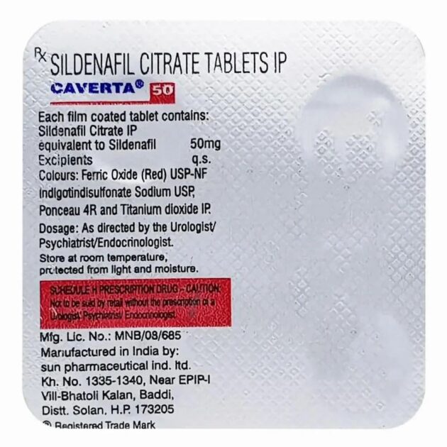 Caverta 100mg 50mg and 25mg tablet - Image 3