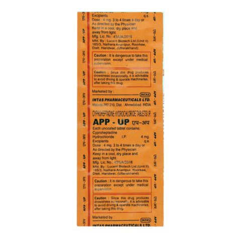App Up Cyproheptadine Tablets