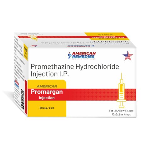 Promargan Inj. Promethazine Hydrochloride Injection IP (50 mg/2 ml) (Leaflet Inside)10x5x2ml