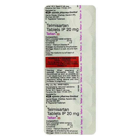 Teltan 20 TELMISARTAN 20 MG TABLET