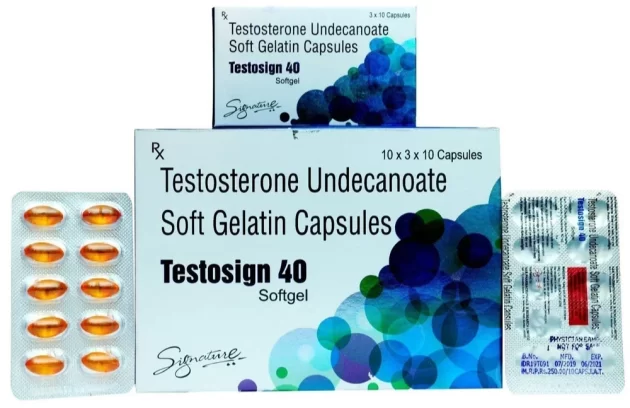 Testosign Testosterone Undecanoate 40 mg capsule, For Clinical